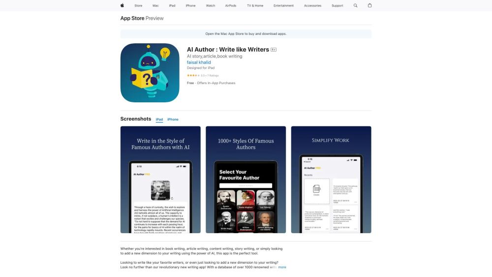 Ai Author website screenshot