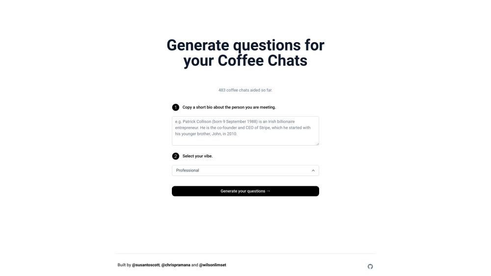 Coffee Chat Ai website screenshot