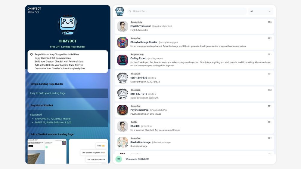 Free Gpt Landing Page Builder website screenshot