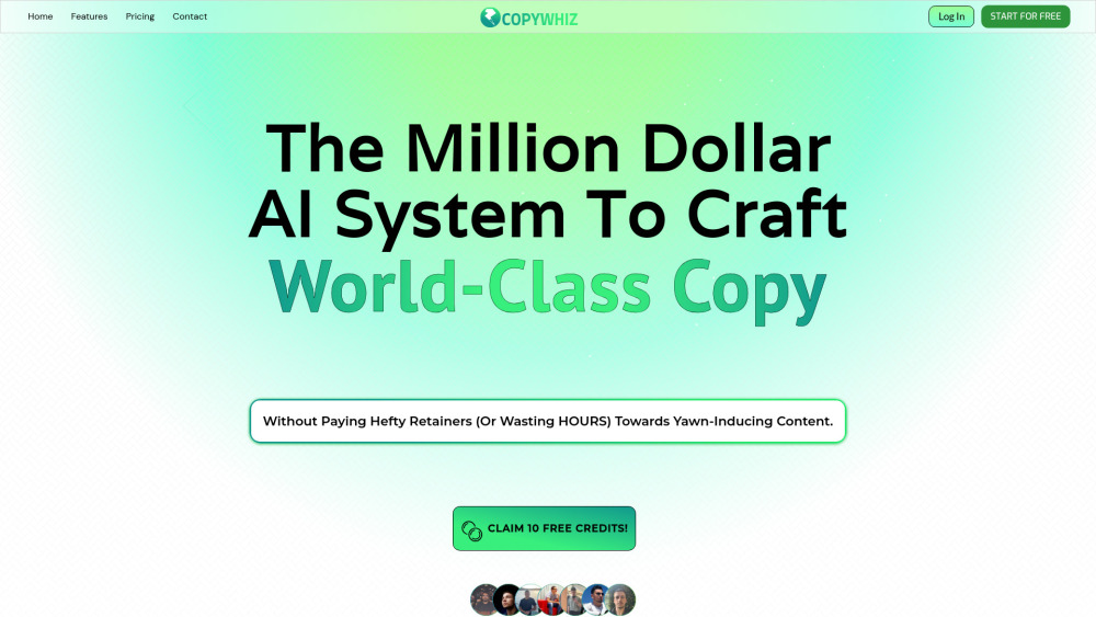 Copywhiz Ai website screenshot