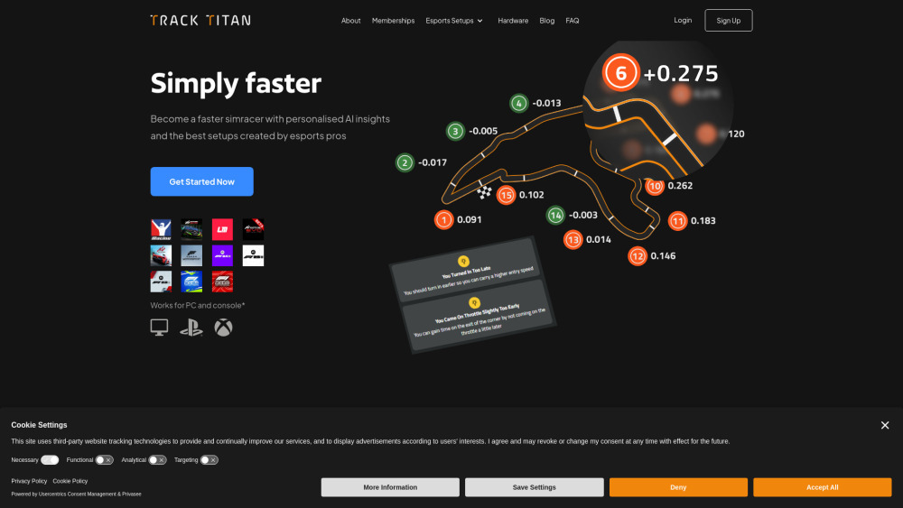 Track Titan website screenshot