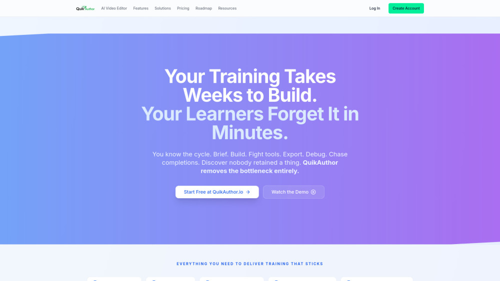 Quikauthor website screenshot