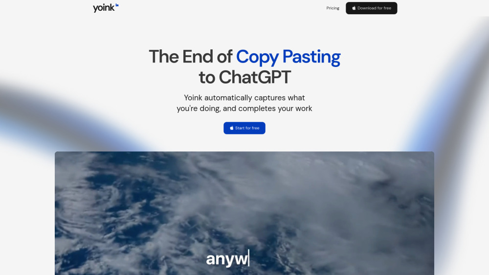 Yoink Ai website screenshot
