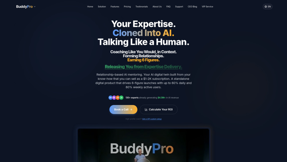 Buddypro website screenshot