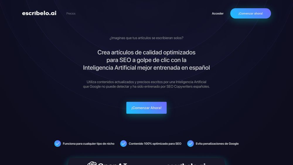 Escribelo Ai website screenshot