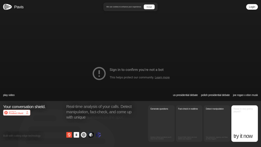 Pavis website screenshot