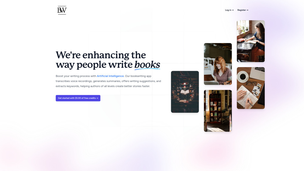 Bookwriters website screenshot