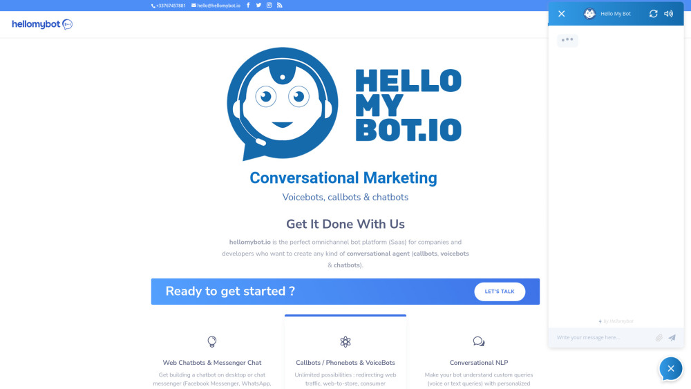 Hellomybot Io website screenshot