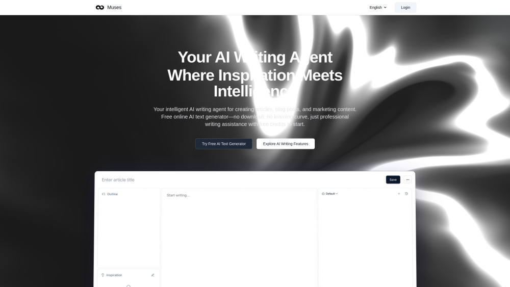 Muses Ai website screenshot