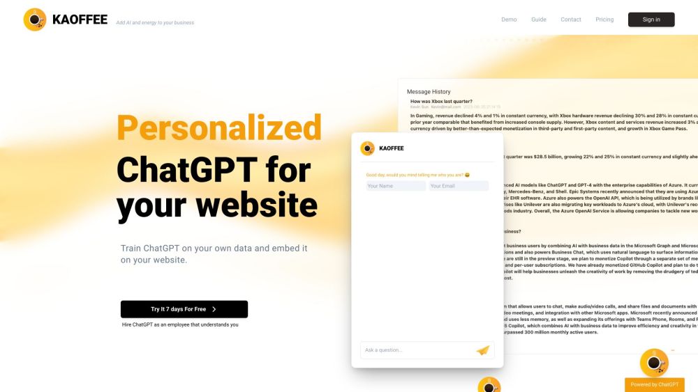 Kaoffee website screenshot
