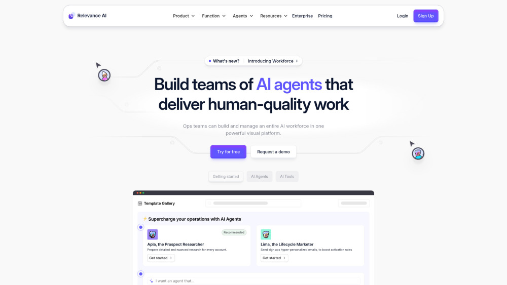 Relevance Ai website screenshot