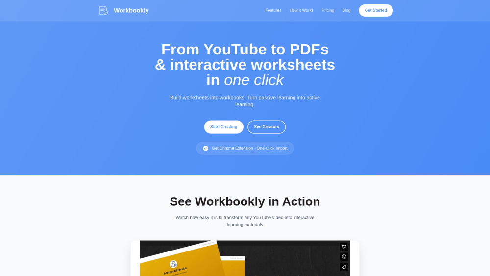 Workbookly website screenshot