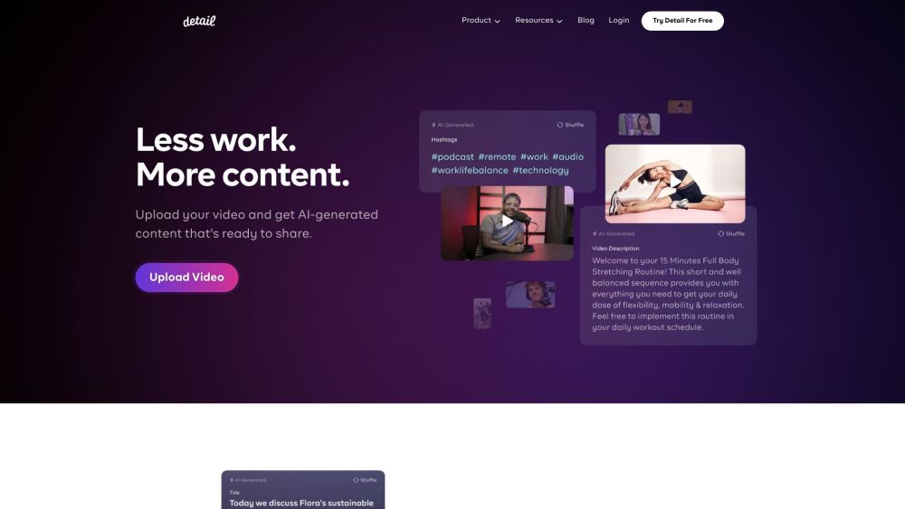 Detail AI website screenshot