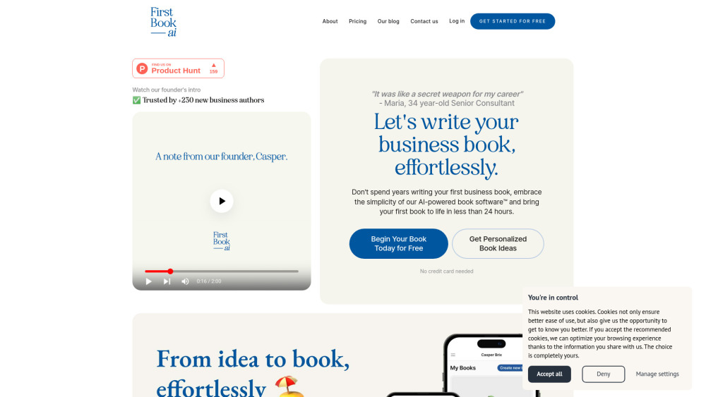 First Book Ai website screenshot