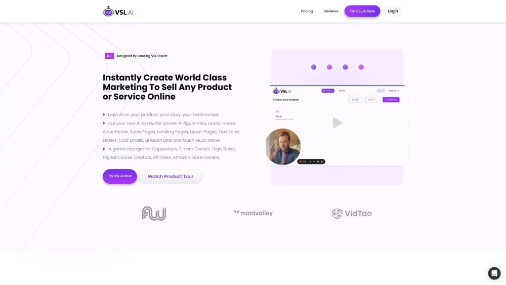 Vsl Ai website screenshot