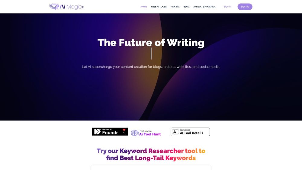 Ai Magicx website screenshot