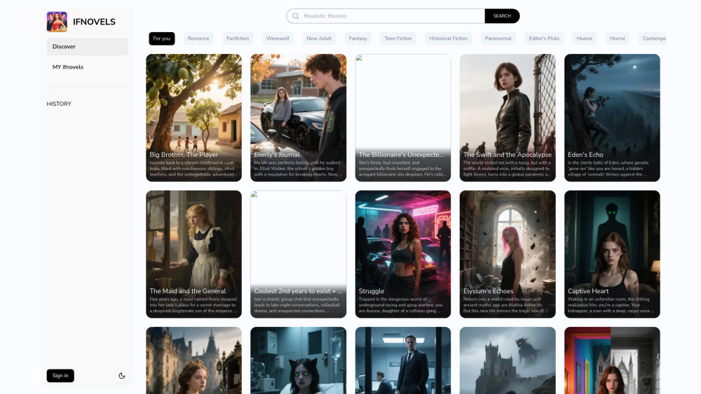Ifnovels website screenshot