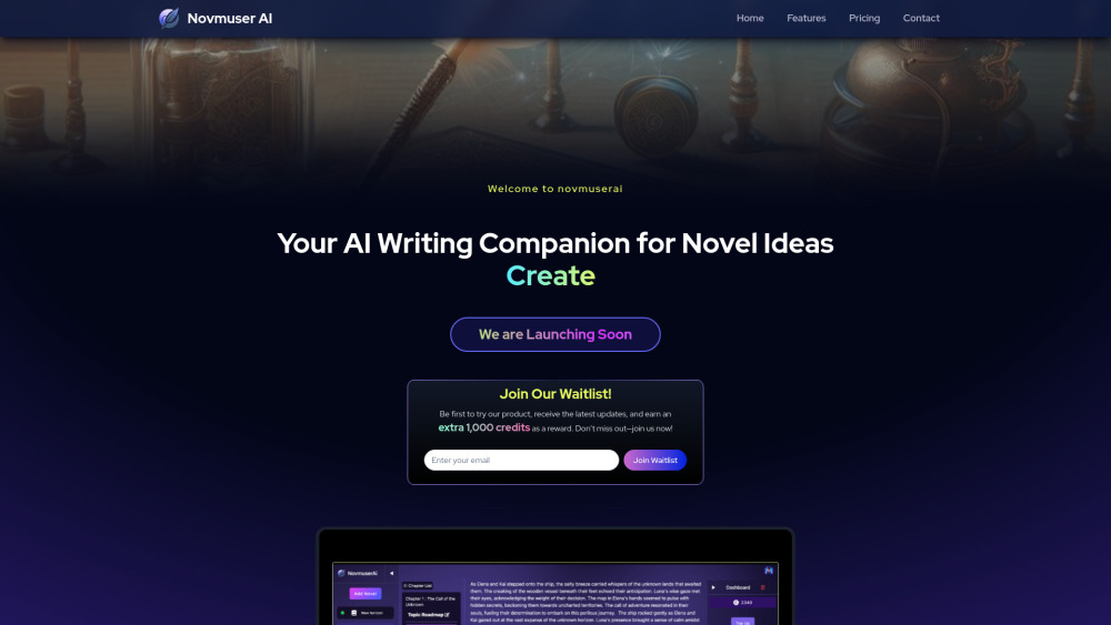 Novmuser Ai website screenshot