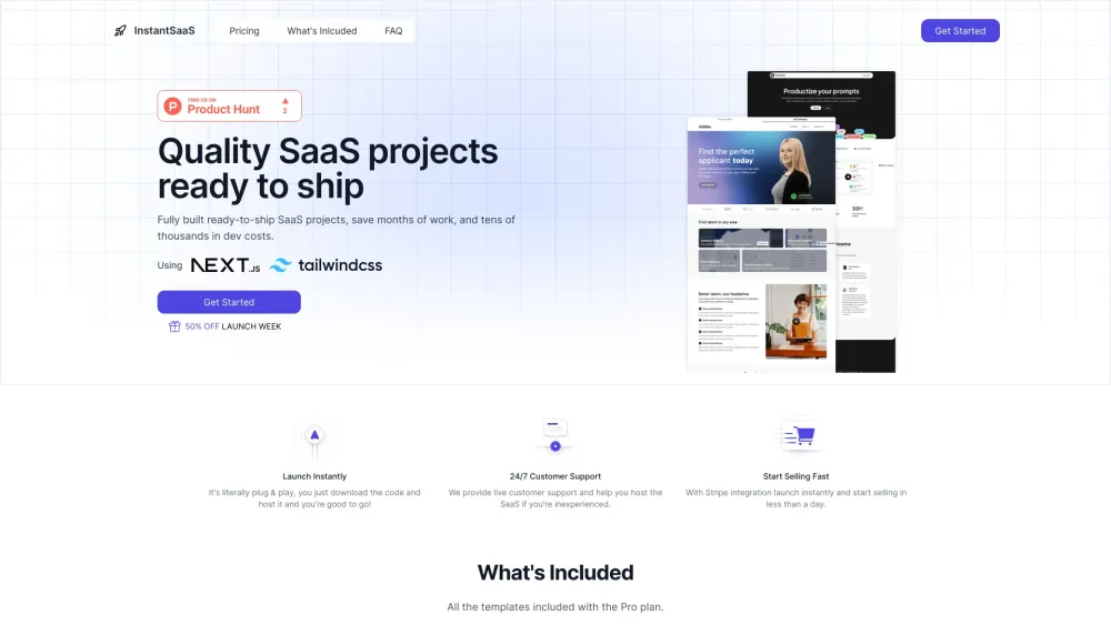 Instantsaas website screenshot
