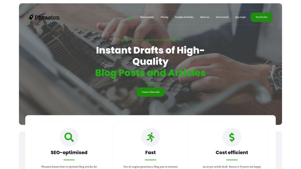 Phrasion website screenshot