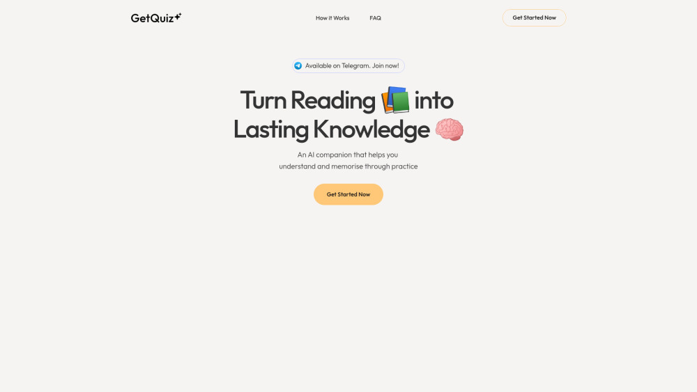Getquiz website screenshot