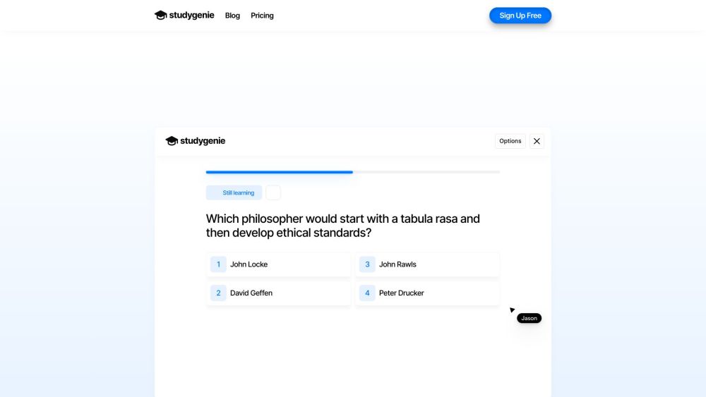 Studygenie website screenshot