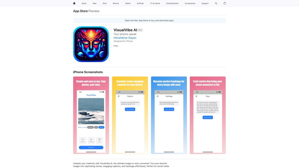 Visualvibe Ai website screenshot