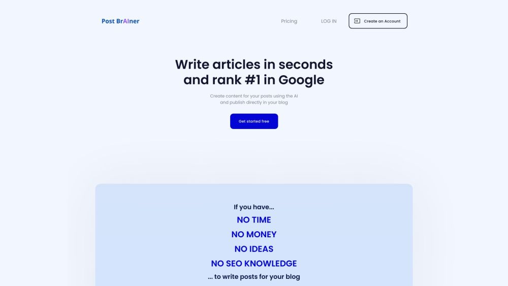 P website screenshot