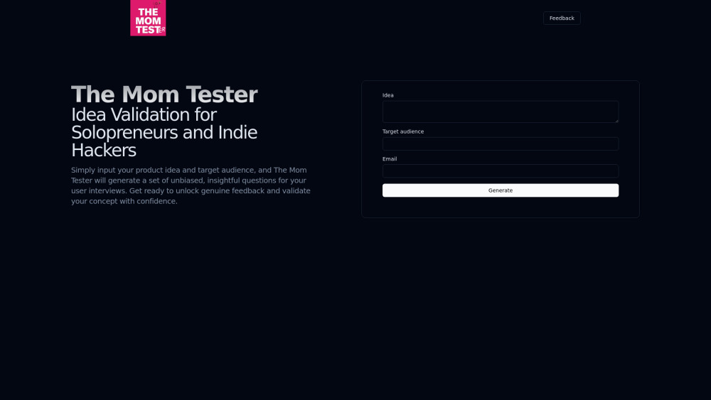 The Mom Tester website screenshot
