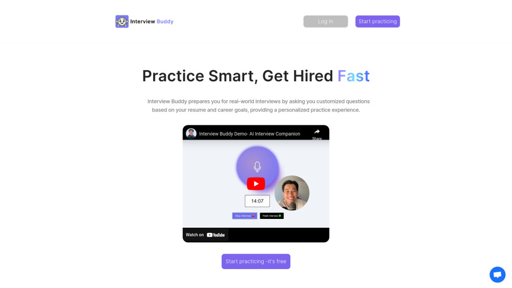 Interview Buddy website screenshot
