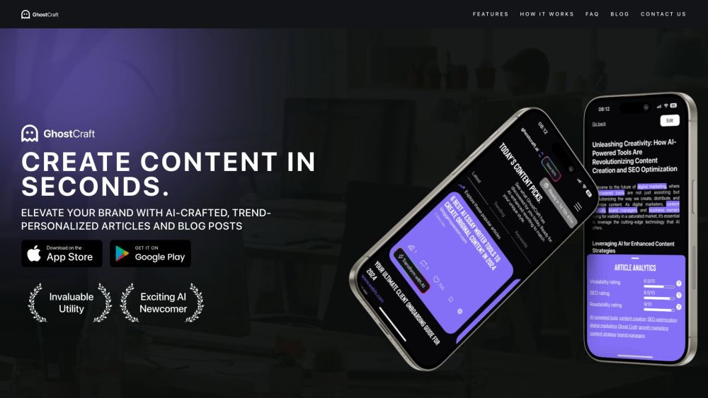 Ghost Craft Ai Powered Seo website screenshot
