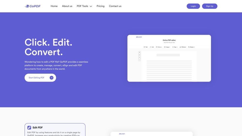 Gopdf website screenshot