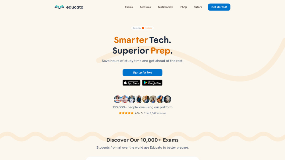 Educato App website screenshot