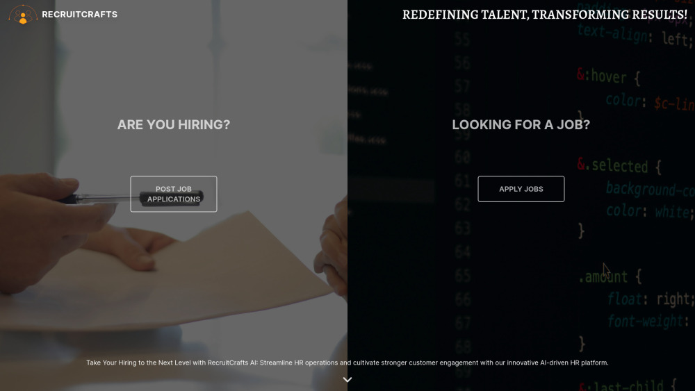 Recruitcrafts website screenshot