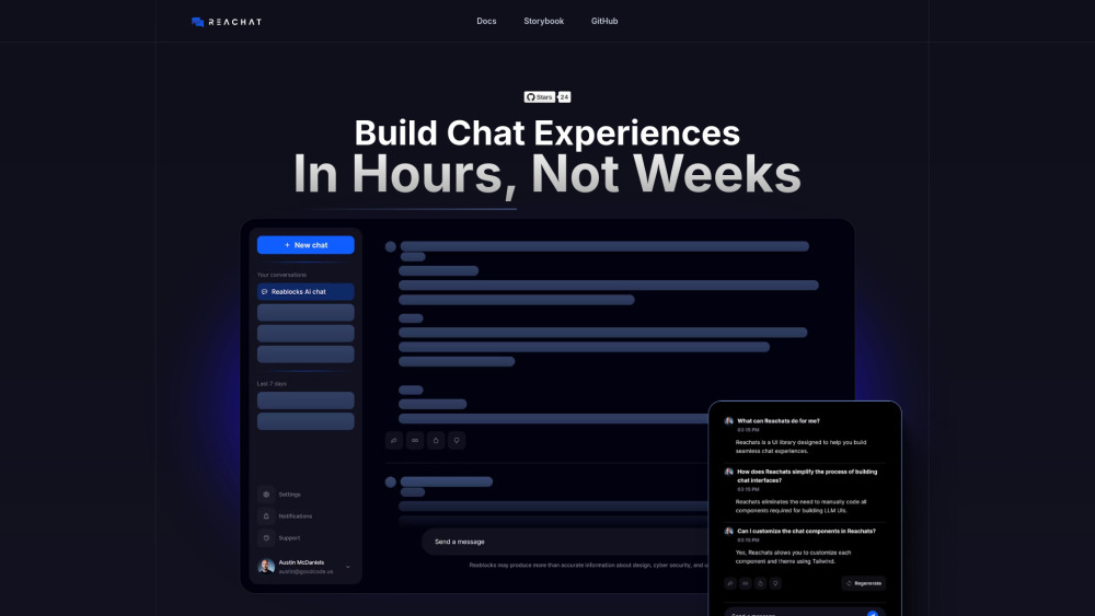 Reachat website screenshot