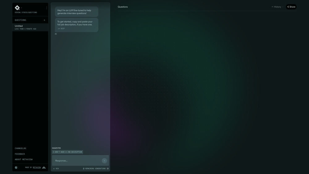 Hiring Studio By Metaview website screenshot