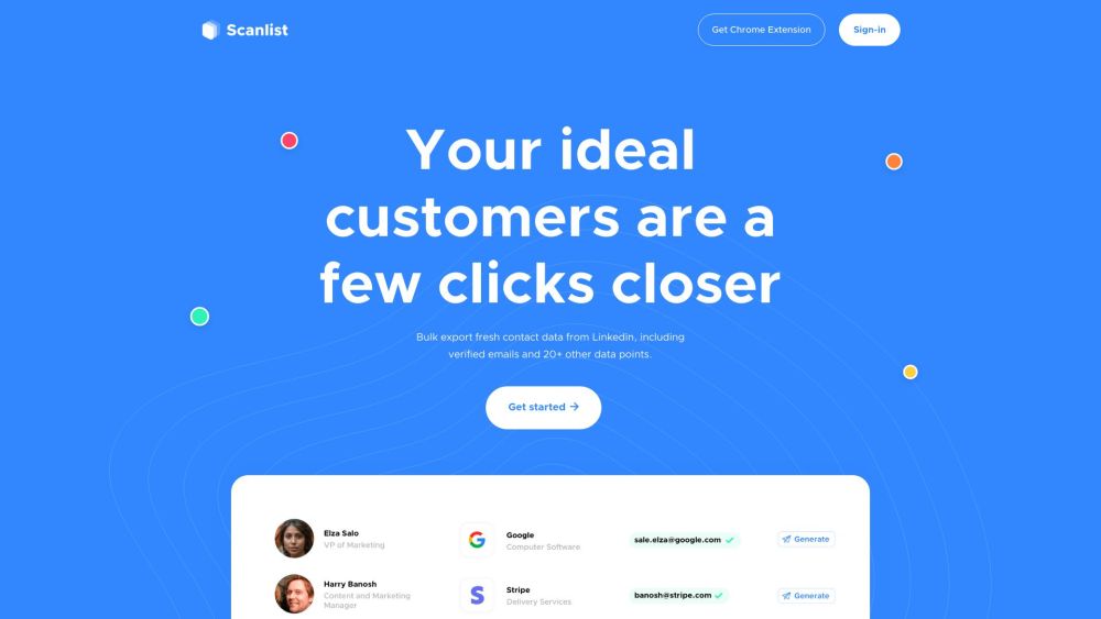 Scanlist website screenshot