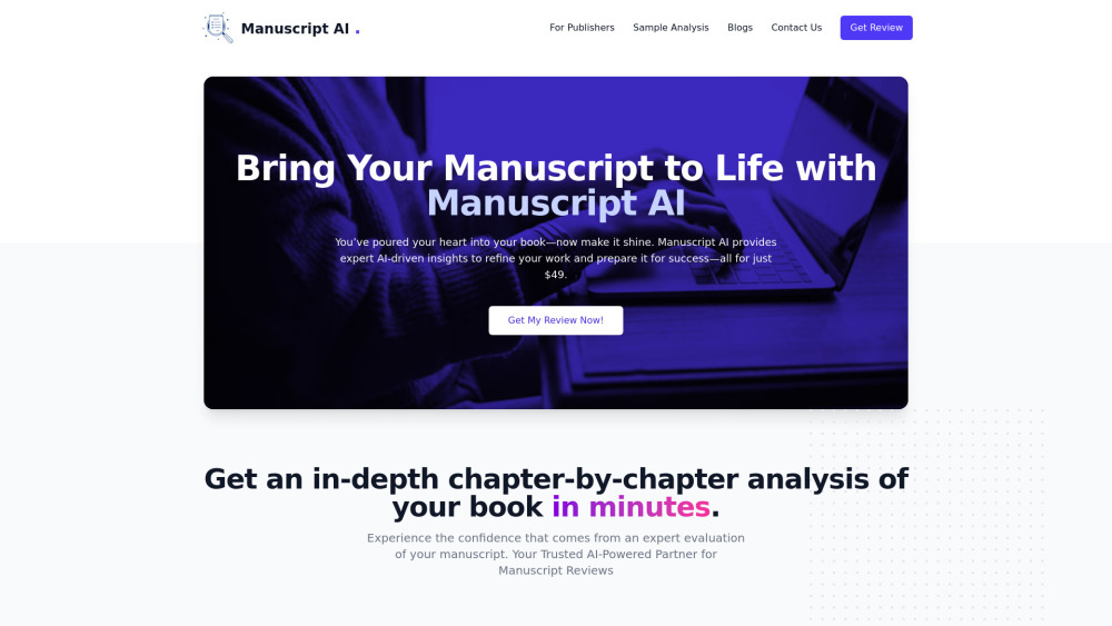 Manuscript Ai website screenshot