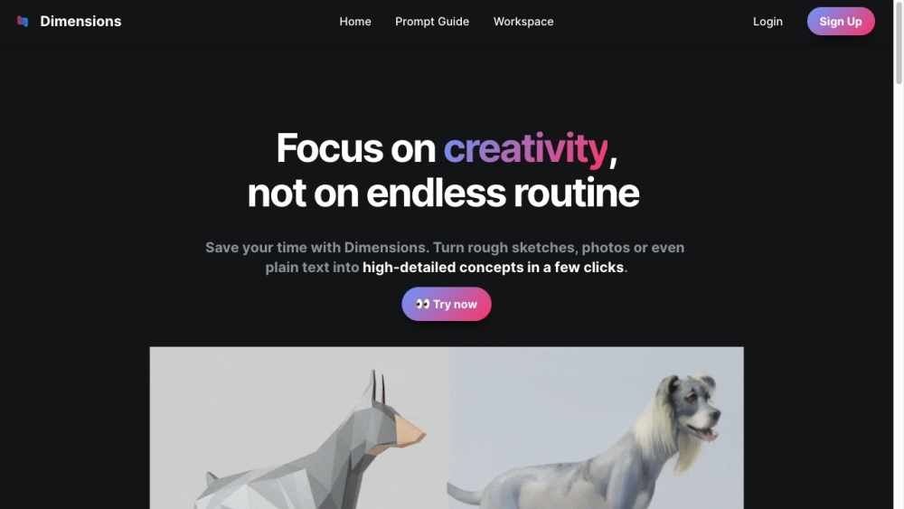 Dimensions website screenshot