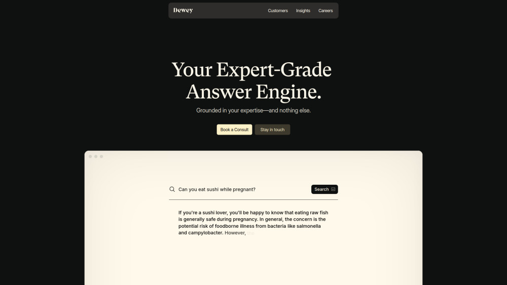 Dewey Labs website screenshot