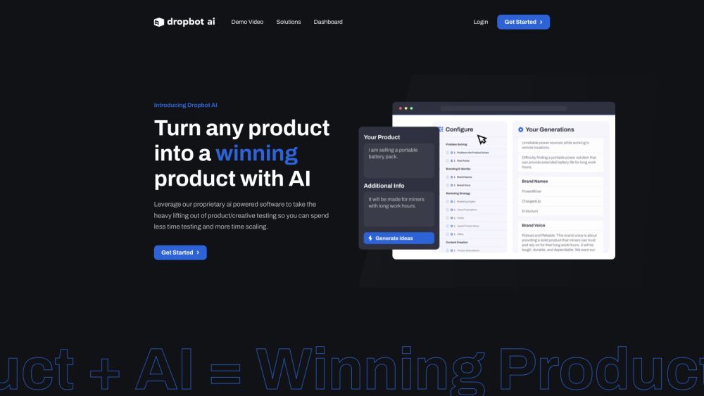 Dropbotai Com website screenshot