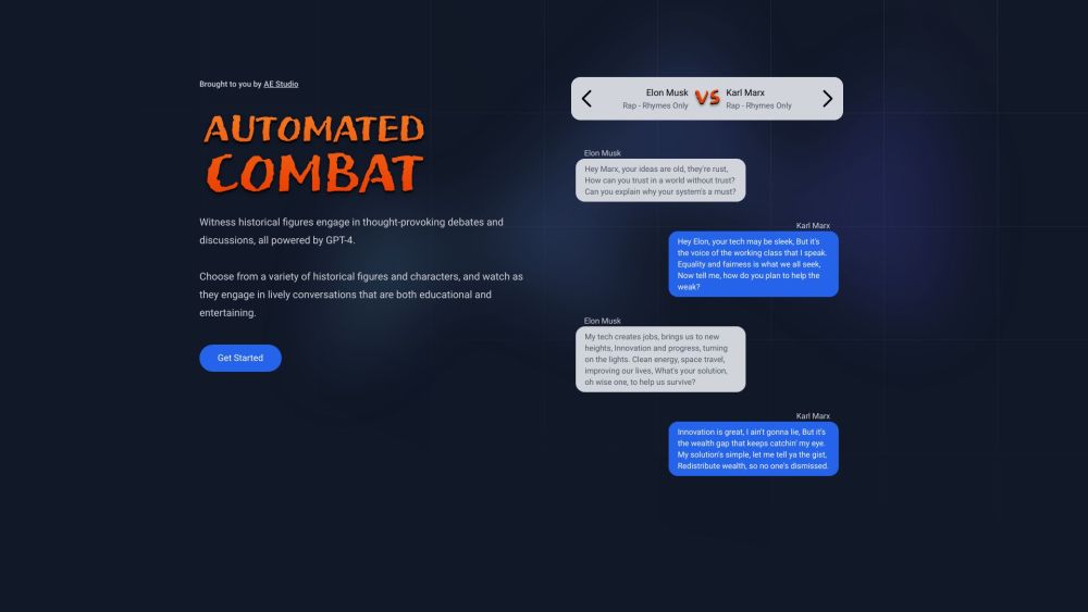 Automated Combat website screenshot