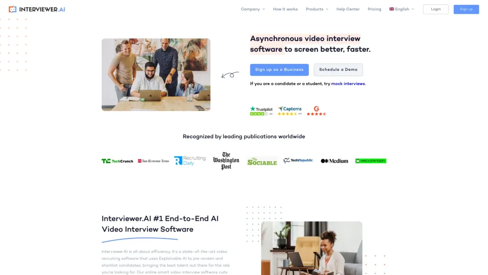 Interviewer Ai website screenshot