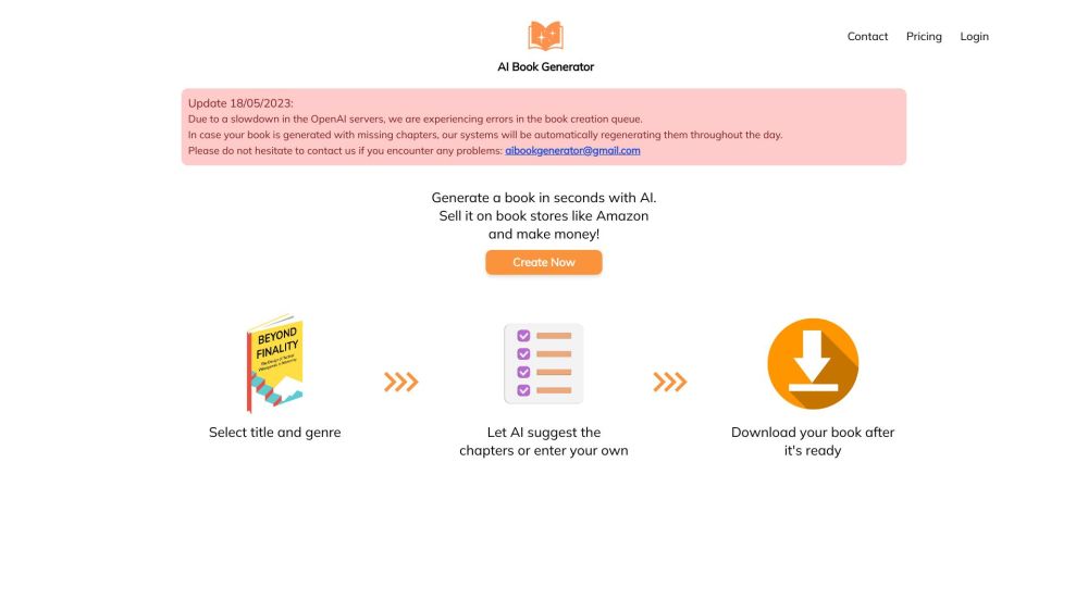 Ai Book Generator Ai website screenshot