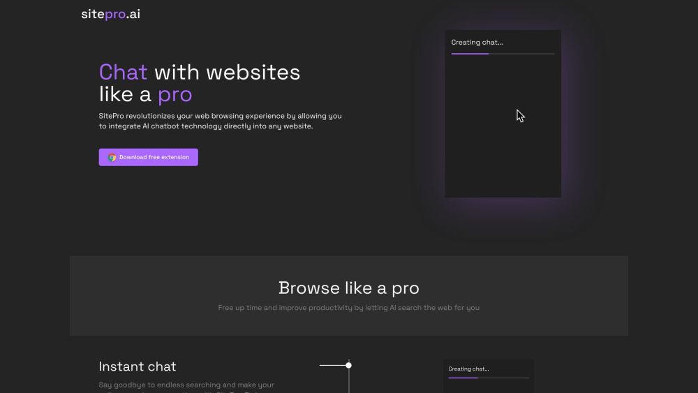 Sitepro website screenshot