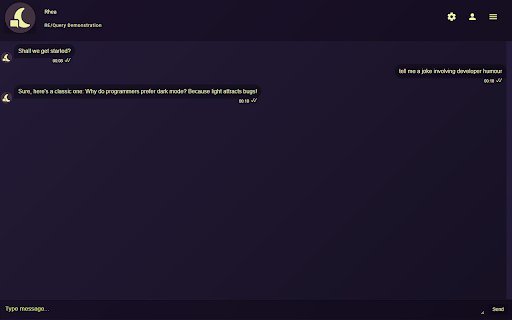 Rhea Client website screenshot