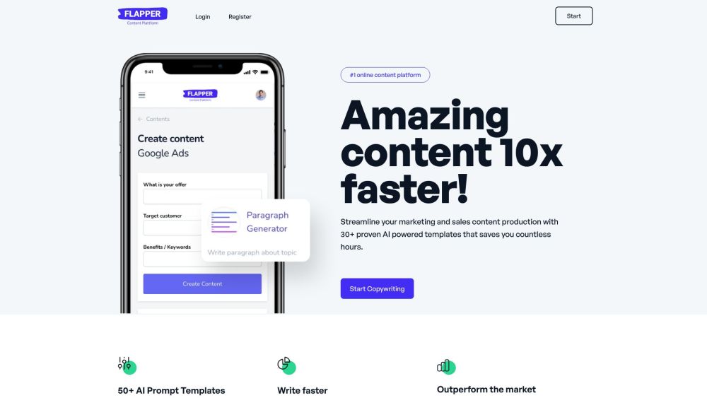 F website screenshot