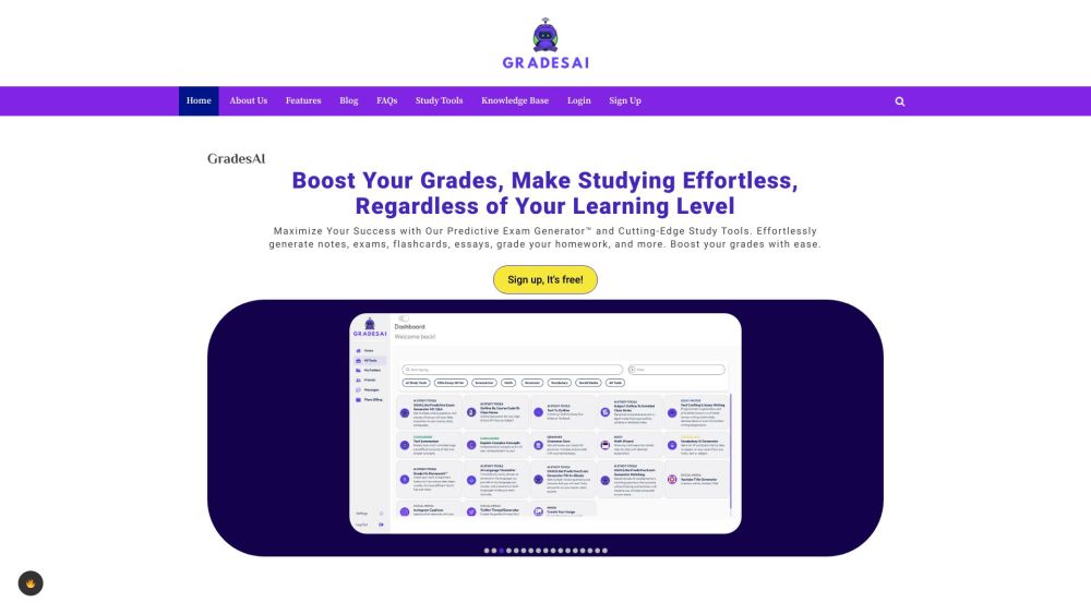 Gradesai website screenshot