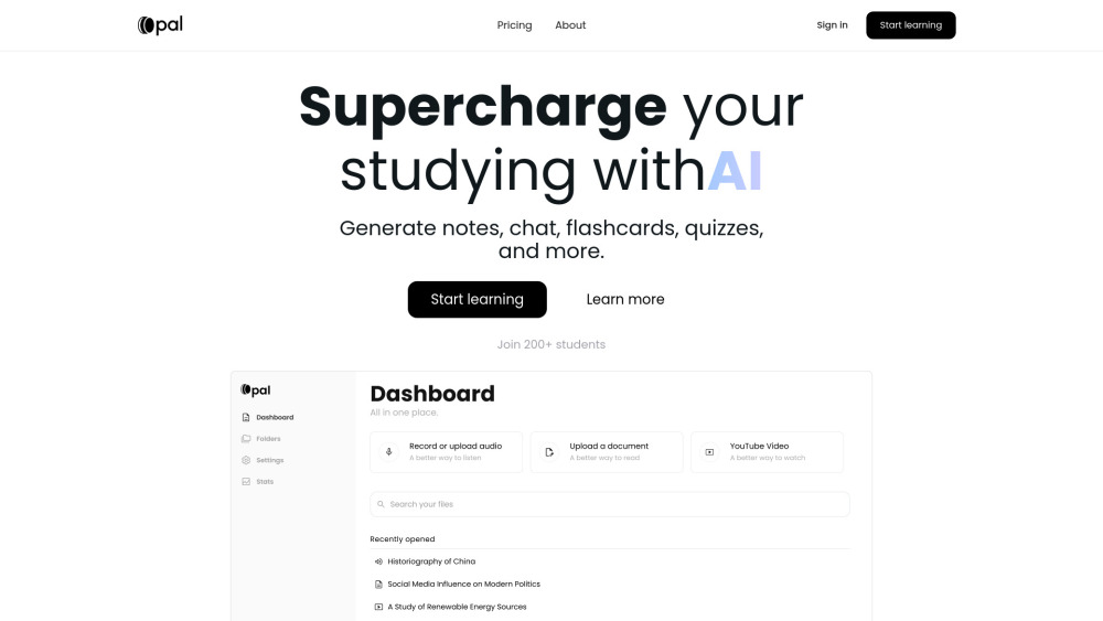 Opal website screenshot