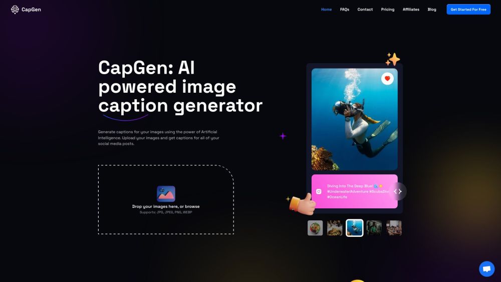 Capgen Ai Captions For Instagram website screenshot